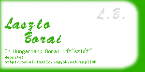 laszlo borai business card